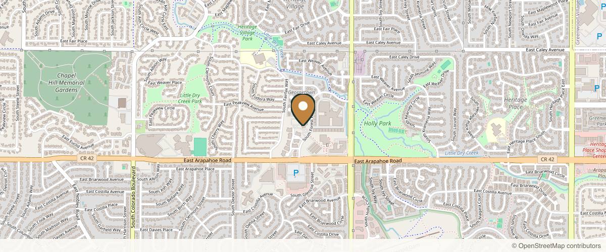 Map showing Smith Cosmetic Surgery & Medical Aesthetic Center in Cherry Creek, Colorado