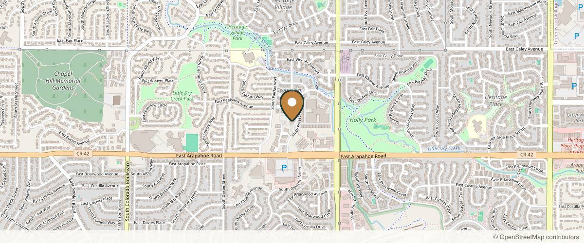Map showing Smith Cosmetic Surgery & Medical Aesthetic Center: Cory Bovenzi, MD in Cherry Creek, Colorado