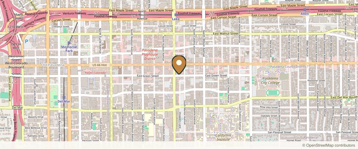 Map showing Sono Bello Pasadena in Pasadena, California