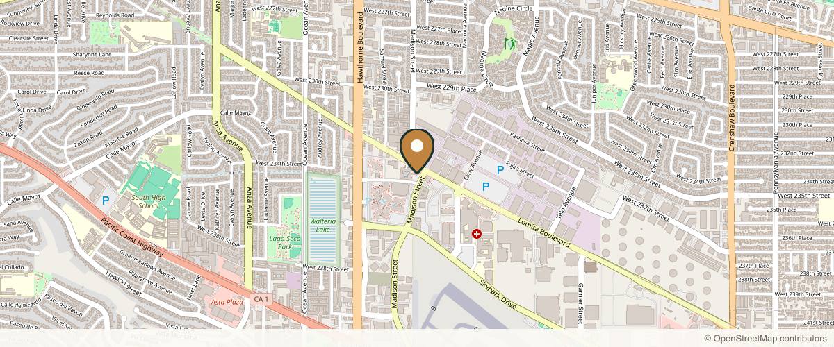 Map showing South Bay Aesthetics - Plastic Surgery in Torrance, California