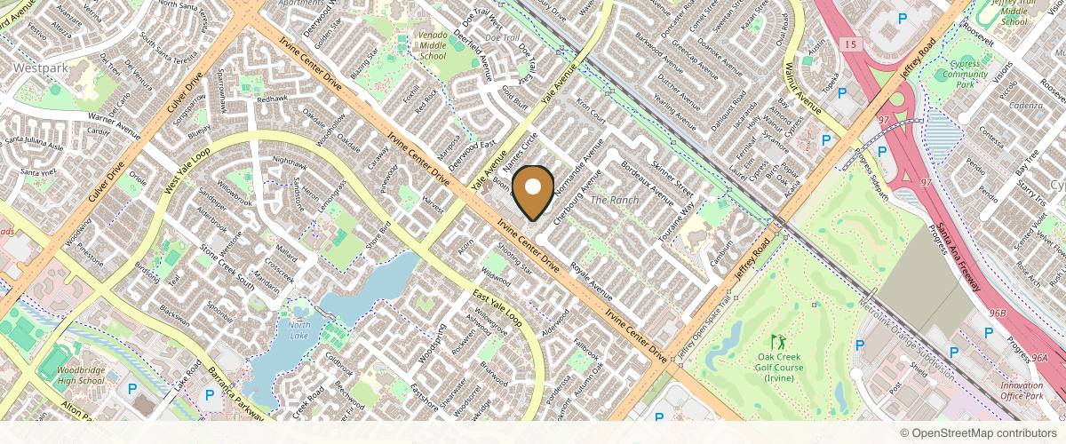 Map showing South Coast Plastic Surgery in Irvine, California