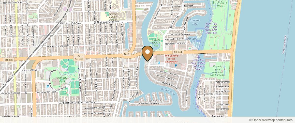 Map showing South Florida Center For Cosmetic Surgery in Fort Lauderdale, Florida