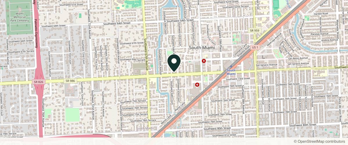 Map showing South Miami Dermatology in Miami, Florida