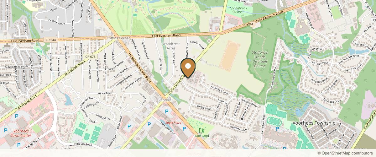 Map showing South Shore Plastic Surgery in Cherry Hill, New Jersey
