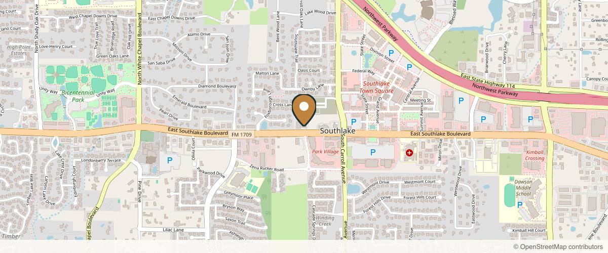 Map showing Southlake Plastic Surgery Med Spa in Southlake, Texas