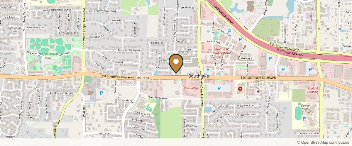 Map showing Southlake Plastic Surgery in Southlake, Texas