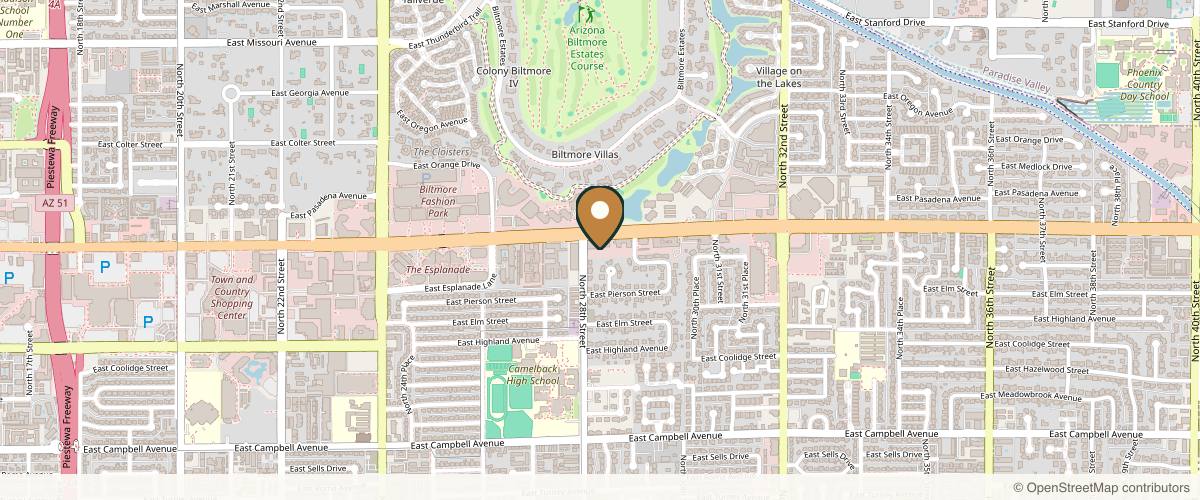 Map showing Southwest Breast & Aesthetics in Phoenix, Arizona