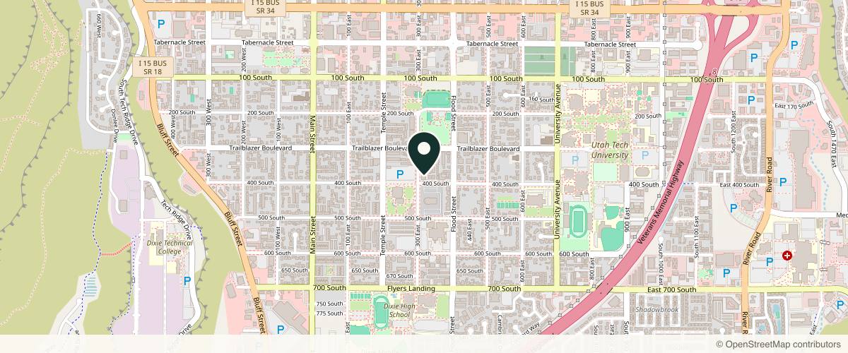 Map showing Southwest Skin & Cancer Inc in St. George, Utah