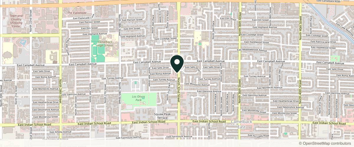 Map showing Southwest Skin Specialists Phoenix Biltmore in Phoenix, Arizona