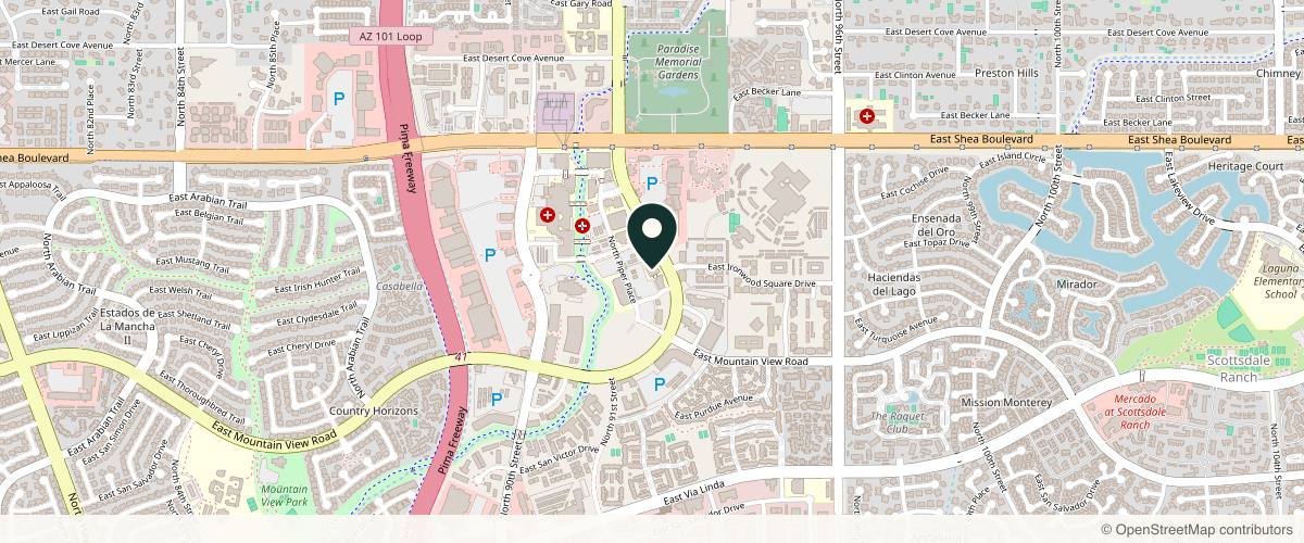 Map showing Southwest Skin Specialists Scottsdale in Scottsdale, Arizona