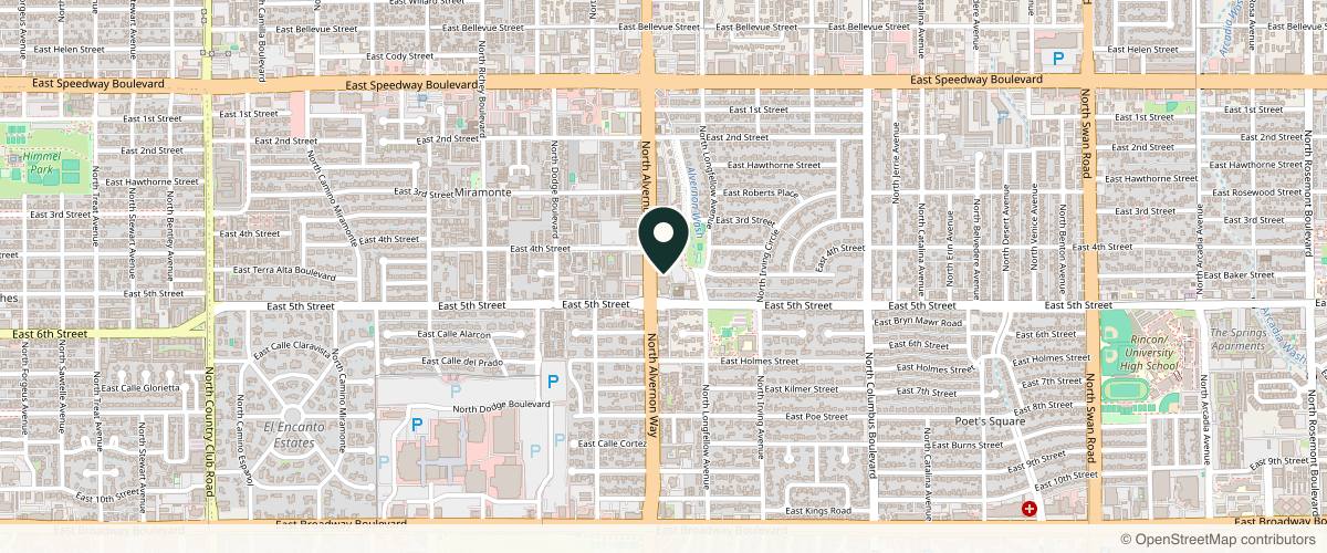 Map showing Specialists In Dermatology in Tucson, Arizona