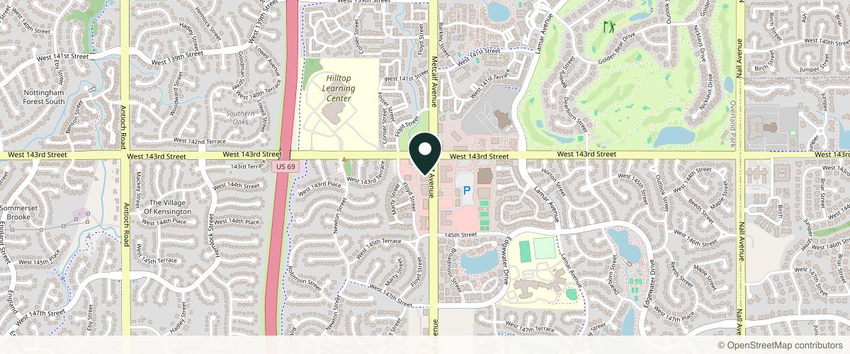 Map showing Spencer Eagan, MD in Overland Park, Kansas