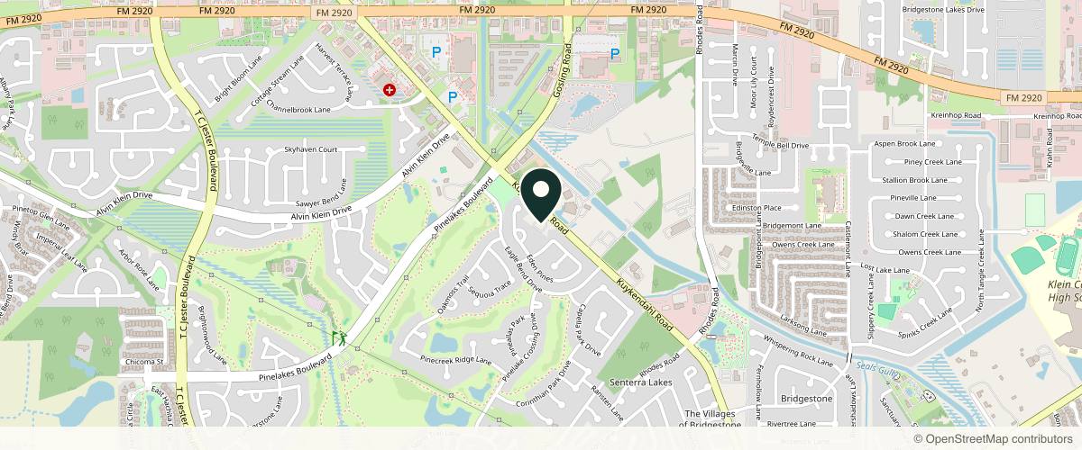 Map showing Spring Dermatology in The Woodlands, Texas