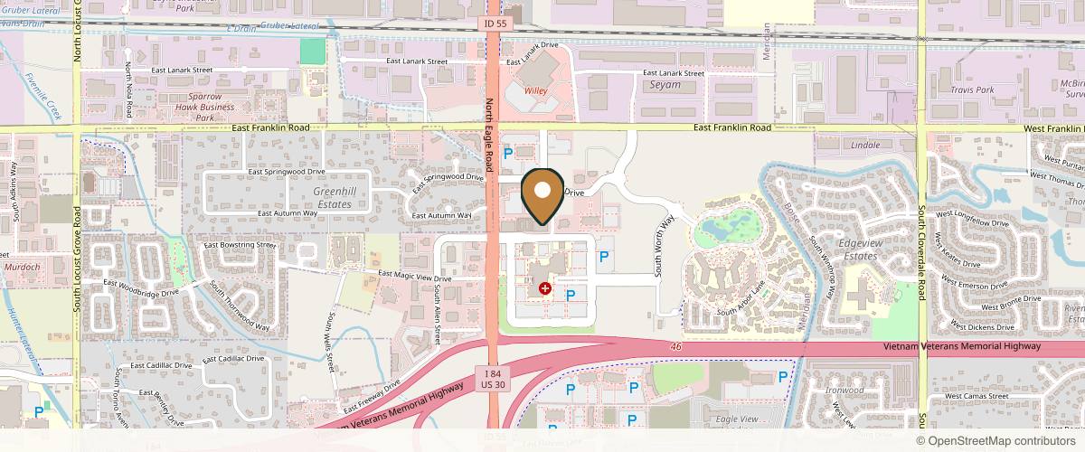 Map showing St. Luke's Clinic - Plastic and Reconstructive Surgery: Meridian in Boise, Idaho