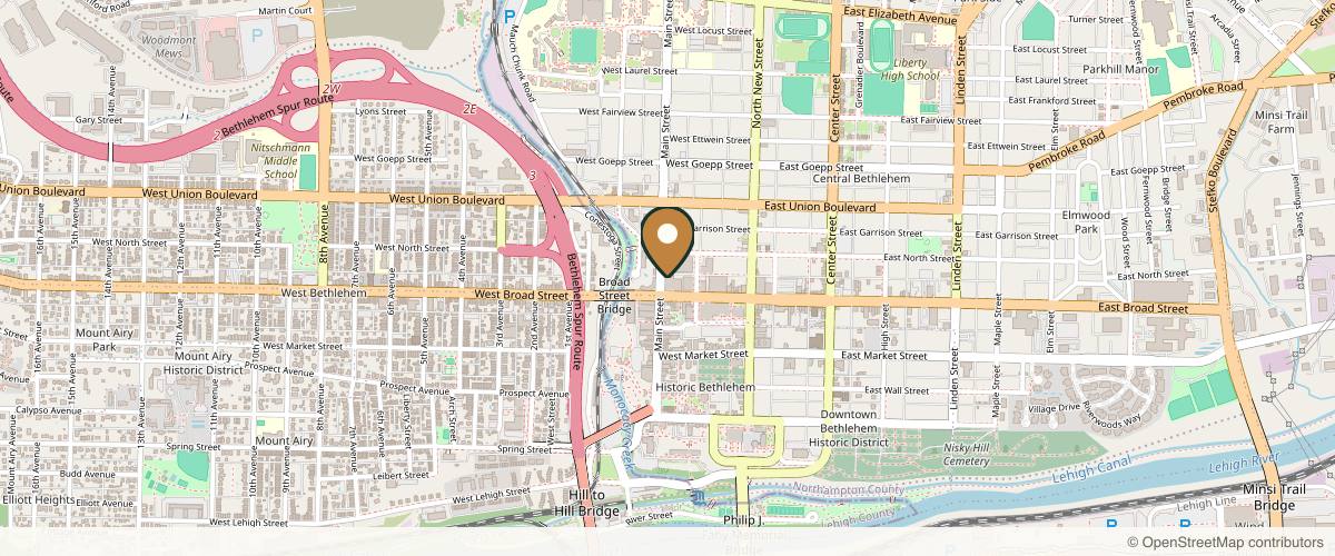 Map showing St. Luke's Plastic & Reconstructive Surgery - Bethlehem in Allentown, Pennsylvania