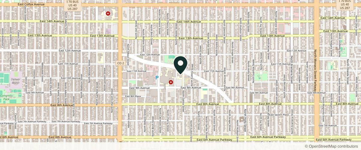 Map showing Stacey Folk, MD in Denver, Colorado