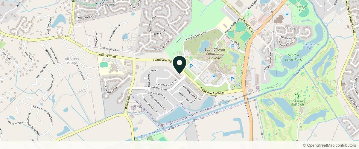 Map showing Stacey Tull, MD: Epiphany Skin Surgery & Cosmetic Institute in St. Louis, Missouri