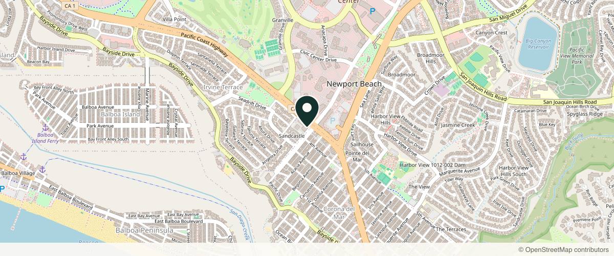 Map showing Stefani Kappel MD in Newport Beach, California