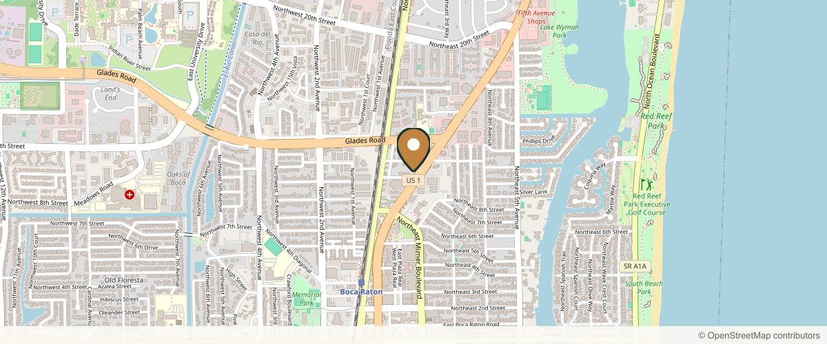 Map showing Steiger Facial Plastic Surgery: Dr. Jacob D. Steiger in Boca Raton, Florida