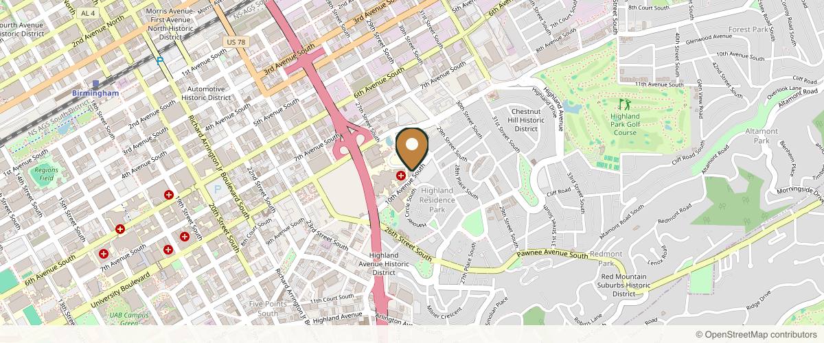 Map showing Steinmetz Plastic Surgery in Birmingham, Alabama