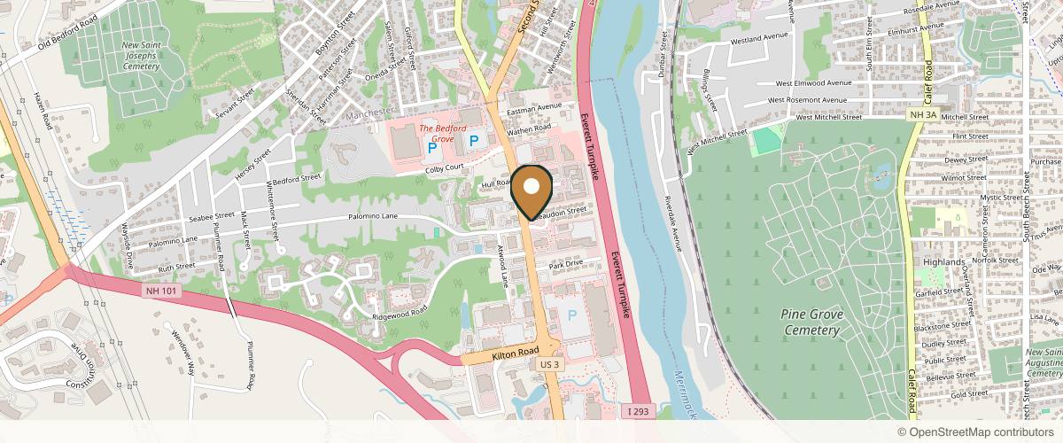 Map showing Sterling Plastic Surgery: Dr. Daniel A. Sterling MD in Manchester, New Hampshire