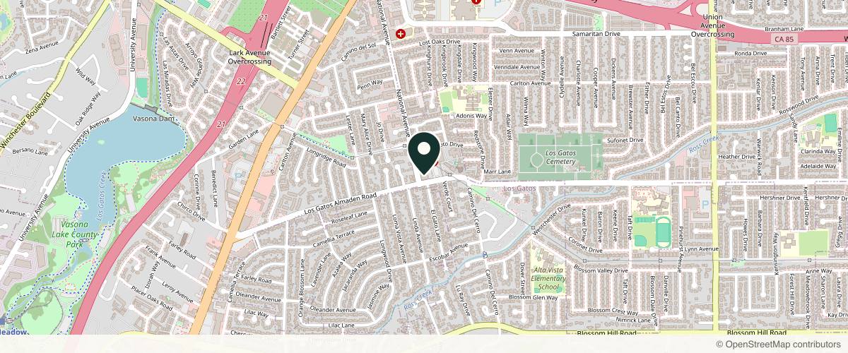 Map showing Steven K Struck MD in Los Gatos, California