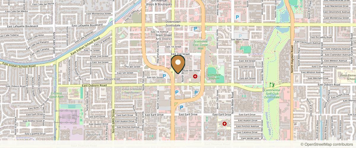 Map showing Stutman Plastic Surgery in Scottsdale, Arizona