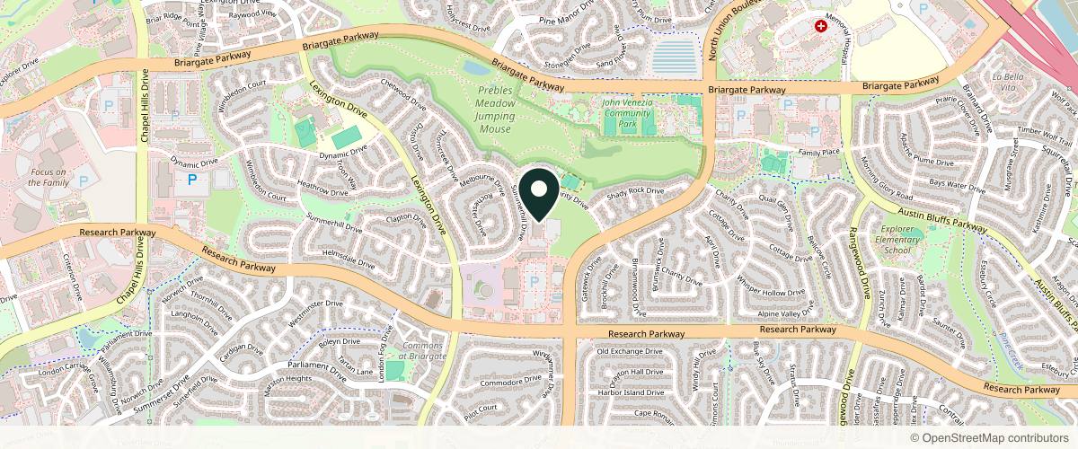 Map showing Summit Dermatology in Colorado Springs, Colorado