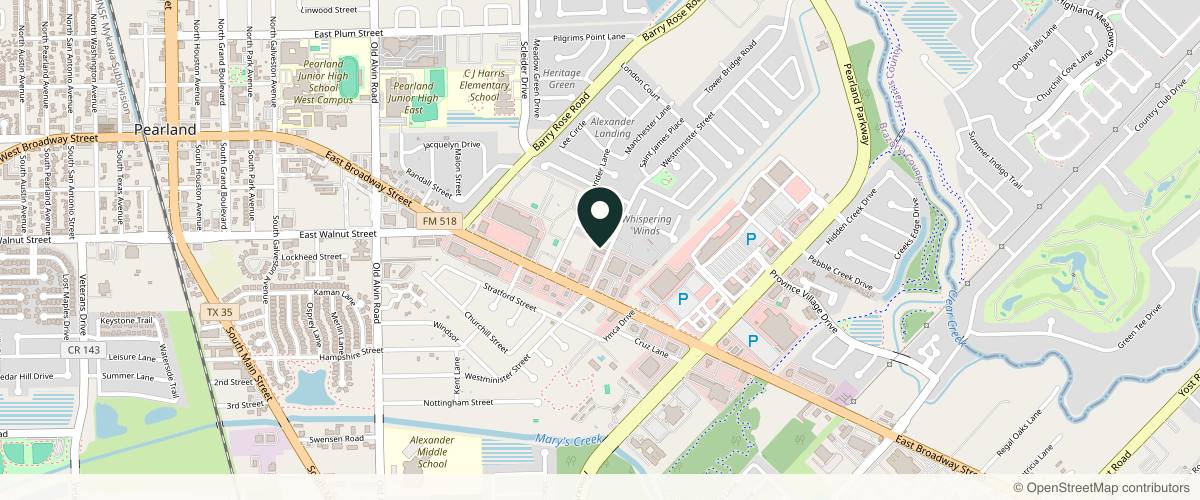 Map showing SunCoast Plastic Surgery - Swet Chaudhari, MD in Pearland, Texas