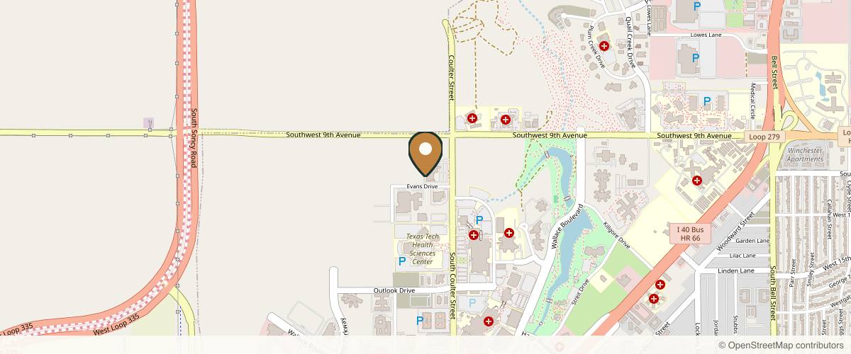 Map showing Surgery Center of Amarillo in Amarillo, Texas