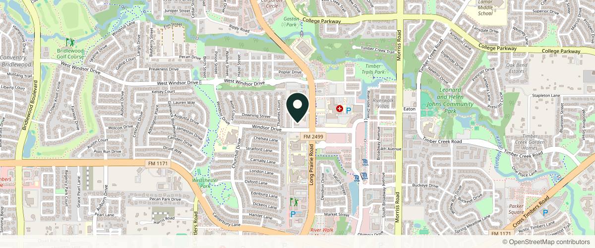 Map showing Surgical Care of North Texas and Weight Loss Solutions - Flower Mound in Flower Mound, Texas