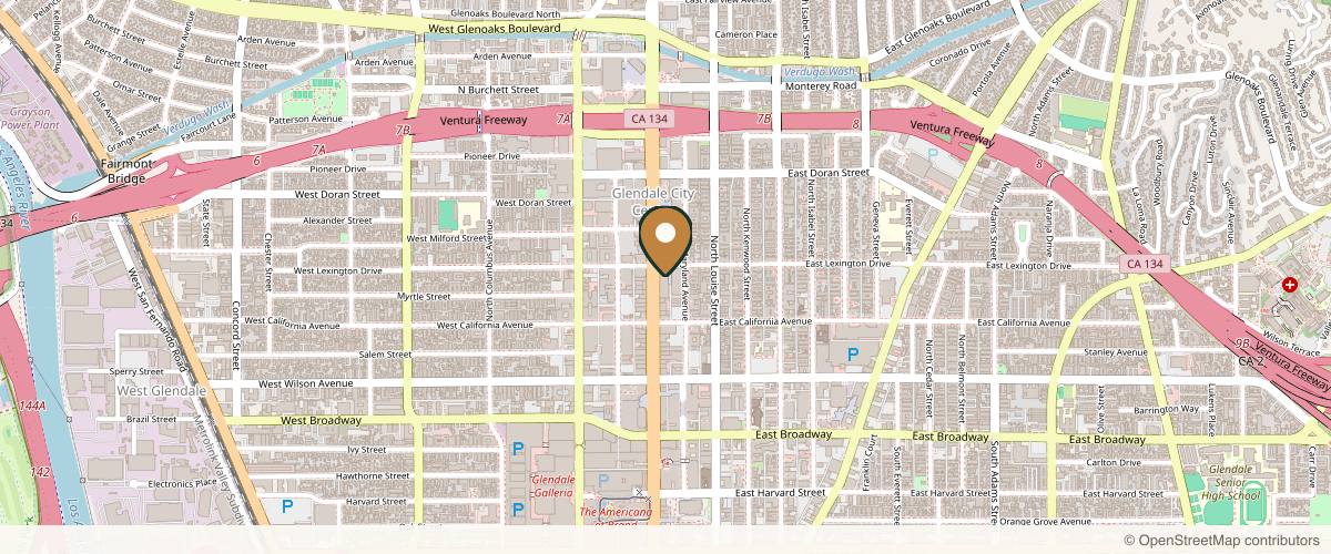 Map showing Susan Chobanian, M.D. in Glendale, California
