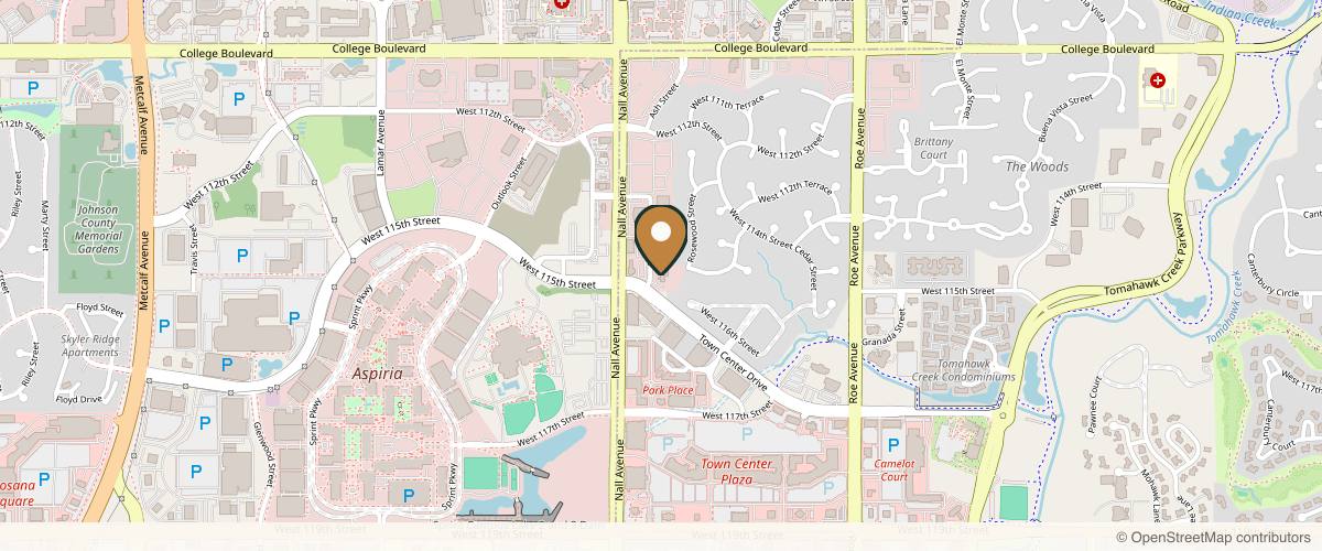 Map showing Swanson Center for Cosmetic Surgery in Kansas City, Missouri