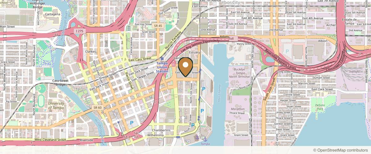 Map showing SynergyMD Plastic Surgery in Tampa, Florida