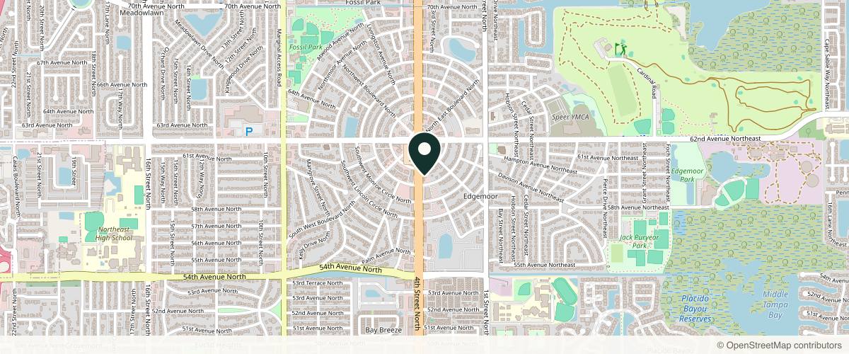 Map showing Tampa Bay Cosmetic Surgery Center in Clearwater, Florida