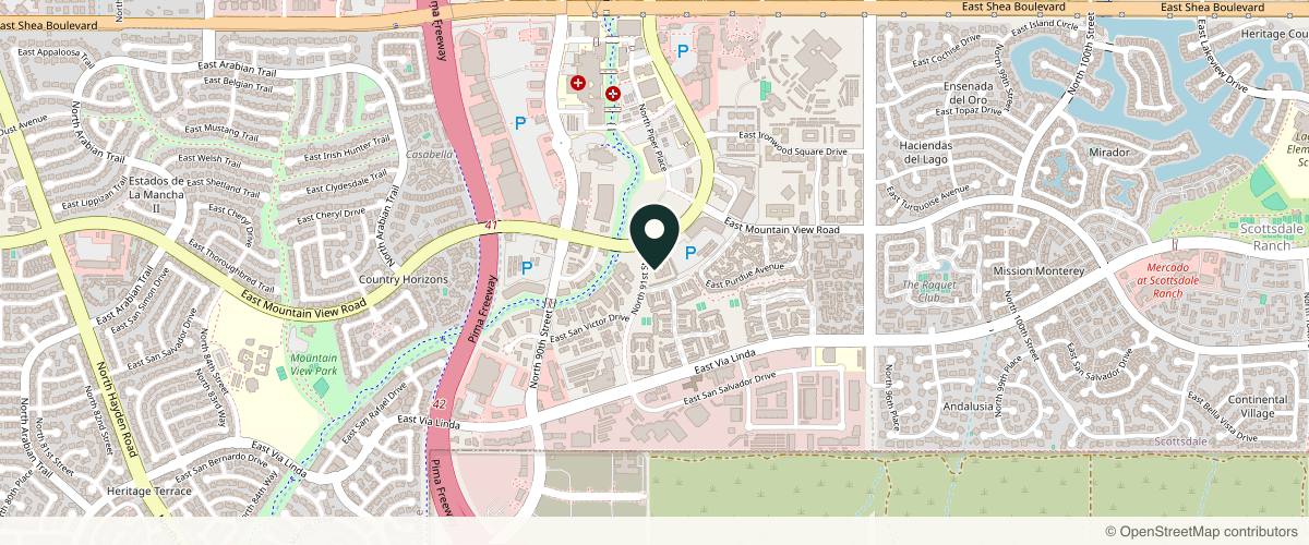 Map showing Tamplen Plastic Surgery in Scottsdale, Arizona