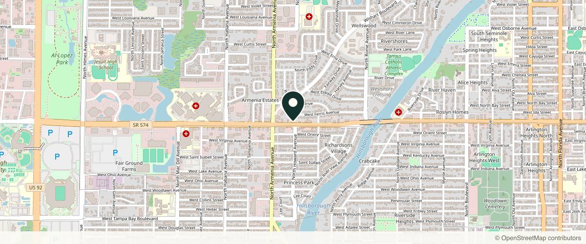 Map showing TB Derm - Tampa Bay Dermatology in Tampa, Florida