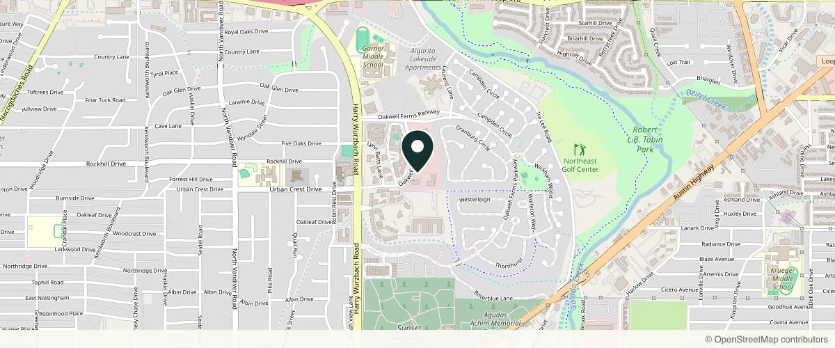 Map showing Texas Dermatology - Alamo Heights in San Antonio, Texas