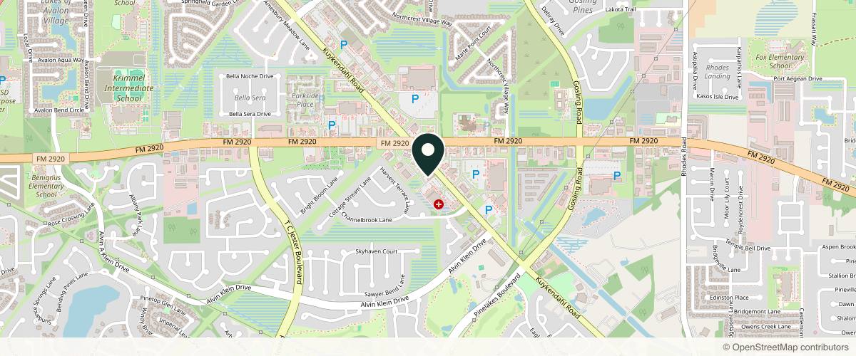 Map showing Texas Surgical Dermatology PA in The Woodlands, Texas