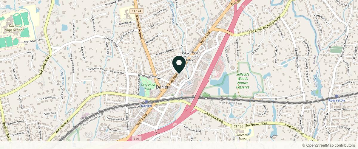 Map showing The Aesthetic Center Plastic Surgery & Medical Spa in Stamford, Connecticut