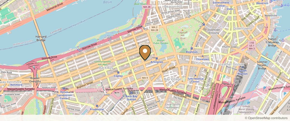 Map showing The Boston Center for Facial Plastics: Waleed H Ezzat, MD in Boston, Massachusetts