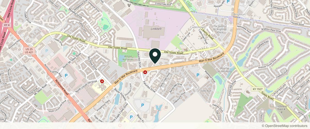 Map showing The Center For Plastic Surgery and Med Spa: Sandra Bouzaglou, MD, FACS in Lexington, Kentucky