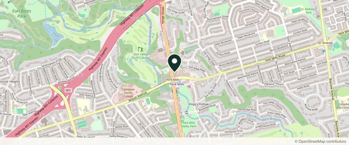 Map showing The Centre for Minor Surgery in Toronto, Ontario