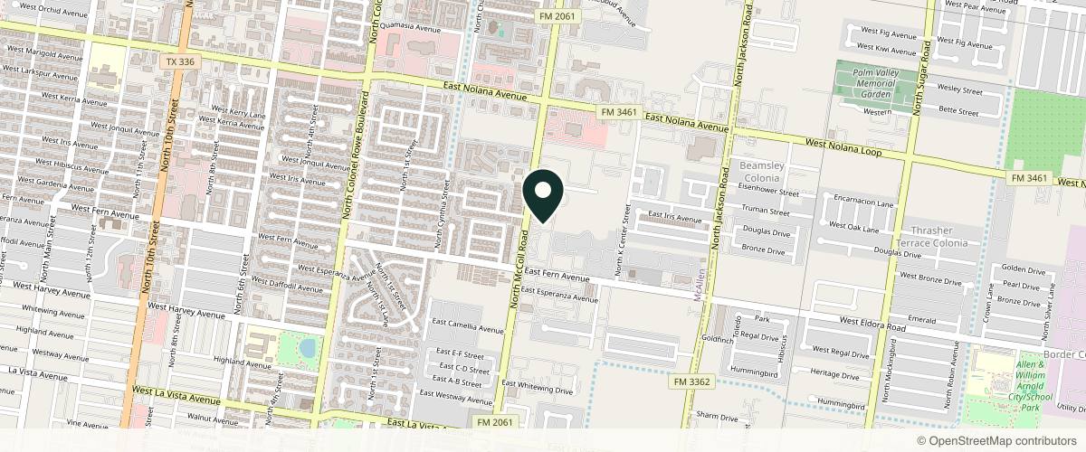 Map showing The Dermatology Institute Of South Texas in McAllen, Texas