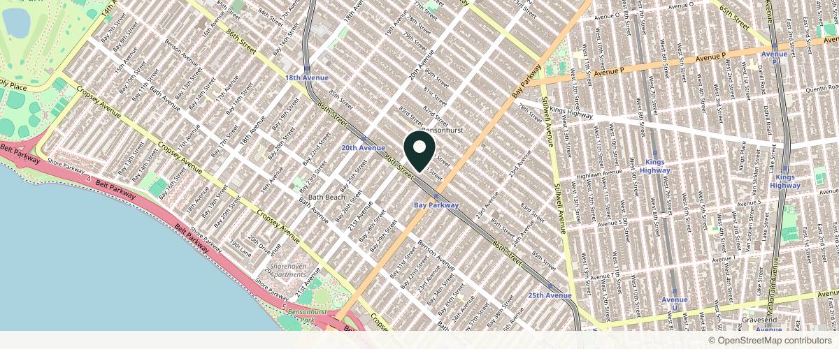 Map showing The Dermatology Specialists - Bensonhurst in Brooklyn, New York