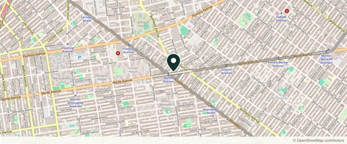 Map showing The Dermatology Specialists - Bushwick in Brooklyn, New York