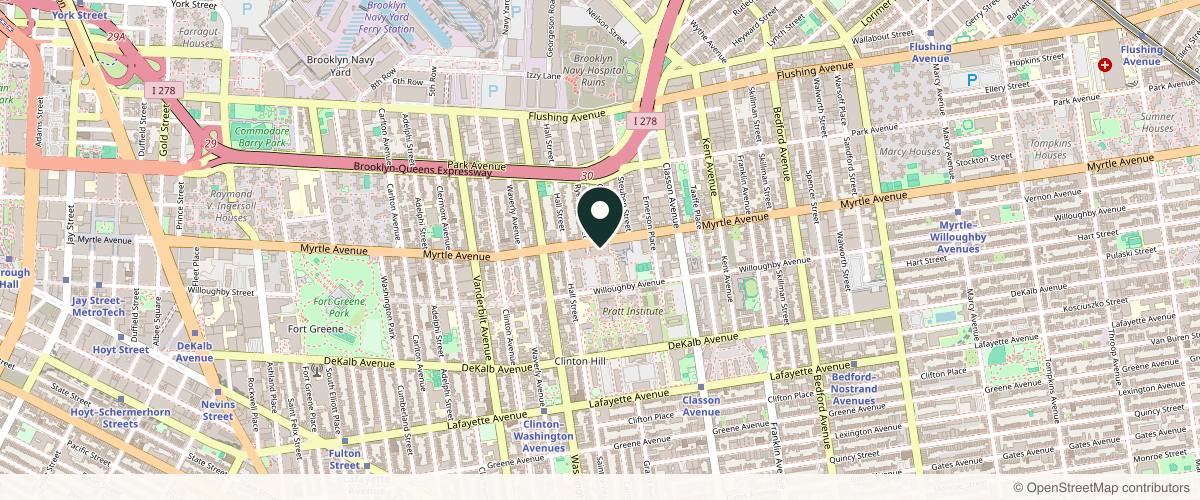 Map showing The Dermatology Specialists - Clinton Hill in Brooklyn, New York