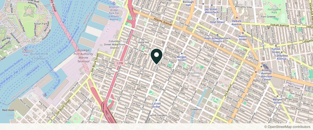 Map showing The Dermatology Specialists - Cobble Hill in Brooklyn, New York