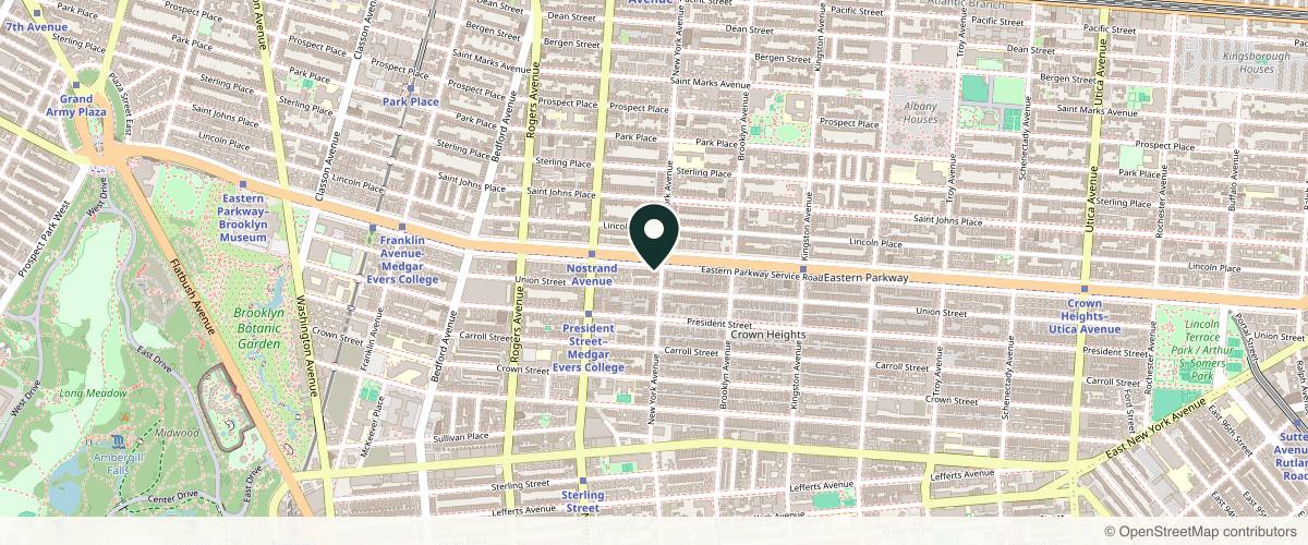 Map showing The Dermatology Specialists - Crown Heights in Brooklyn, New York