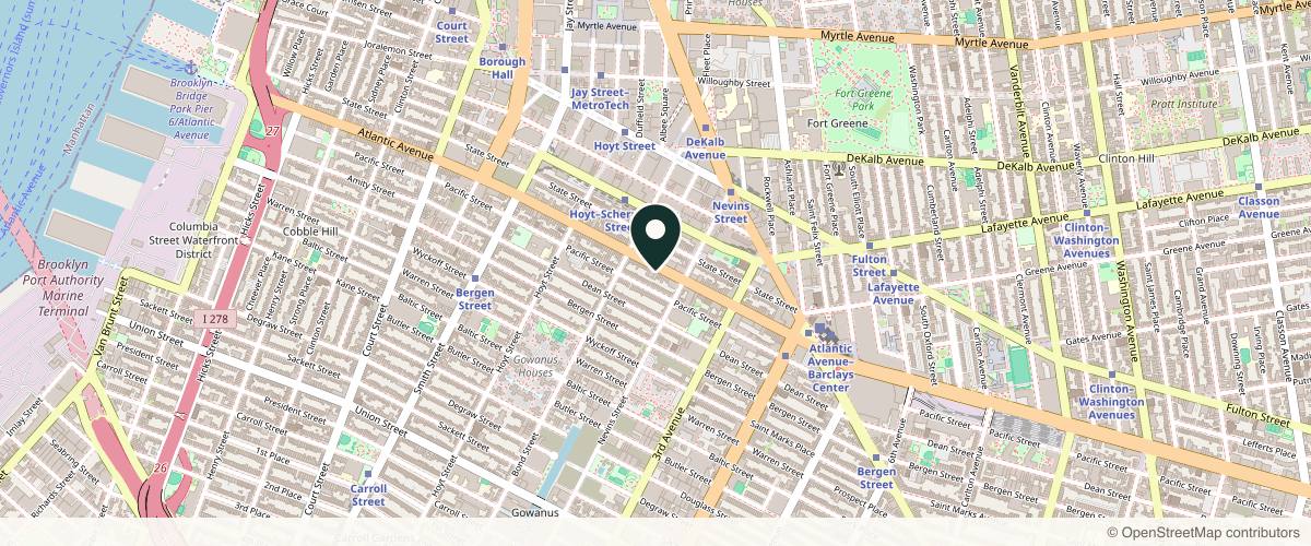Map showing The Dermatology Specialists - Downtown Brooklyn in Brooklyn, New York